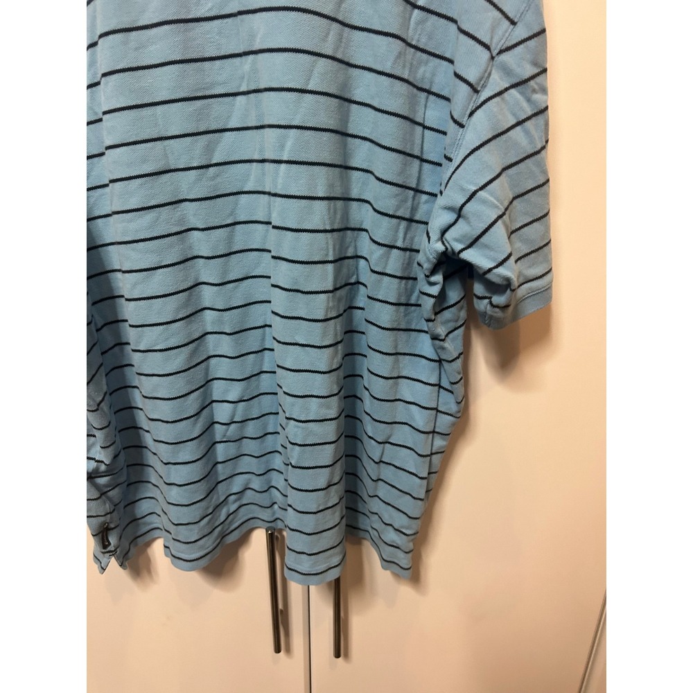Eddie Bauer Mens XXL Blue Striped Short Sleeve Cotton Pique Polo Shirt‎ - Picture 15 of 16